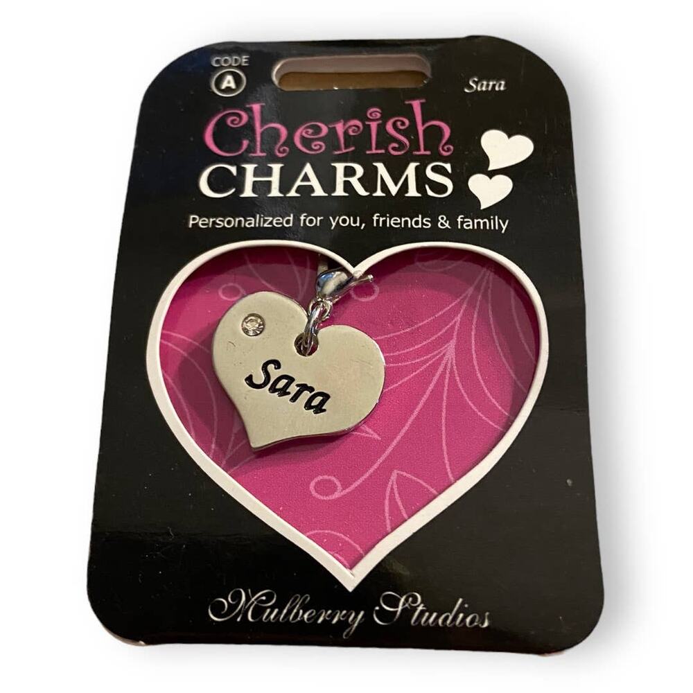 Cherish Charms SARA‎ Name Bracelet Charm NEW NWT Silver Tone Silvertone